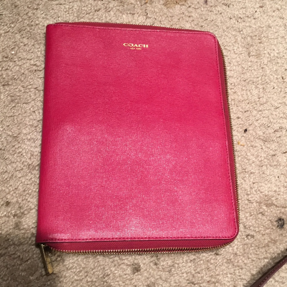 Authentic leather coach iPad case